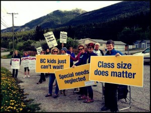 Teachers in Golden B.C. striking for better class size and composition. 