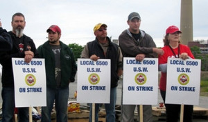 Sudbury miners at Vale-Inco on strike, 2009