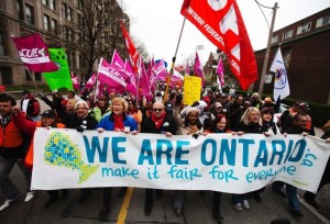 OFL rally "We Are Ontario", Toronto, April 21 2012