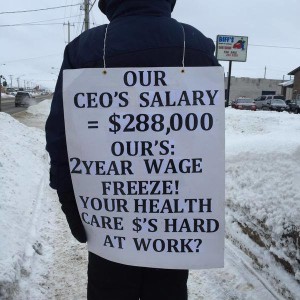 on the picket lines of the CCAC healthcare workers' strike, February 2015