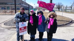Picket support from Sarnia CUPE District Council members. Photo by Michele LaLonge-Davey