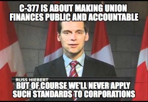 The anti-union C-377 has been rammed through the Senate by Harper's unelected buddies.
