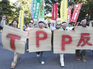 Japanese anti-TPP protest. Via Flush the TPP