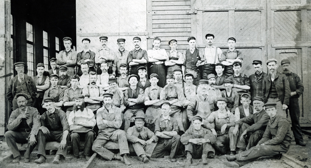 Cape Breton coal miners in the early 20th century. Photo from the Working Through Time website.