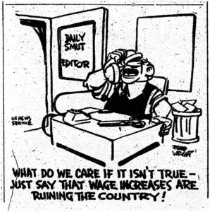 A cartoon from UE Canadian News, December 12 1952