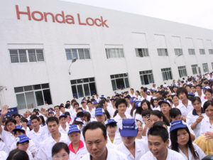 Workers at Honda Lock factory in Zhongshan, Guangdong province,are striking for a better pay. 10JUN10
