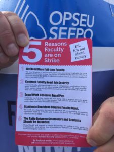 Picket line leaflet. Click to zoom in
